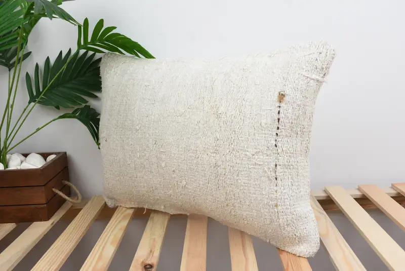 16x24 White Pillow, Vintage Kilim Throw Pillow, Kilim Pillow Cover, Pillow, Interior Designer Pillow, Ethnic Throw Cushion Cover - 5