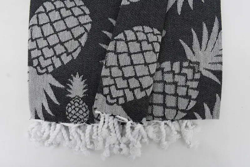 Organic Towel, Personalized Bridesmaid Gift, 70x36 Cotton Pineapple Design Towel, Organic towel, Hammam towel, Wedding Gift For Bride, Summer Towel - 4