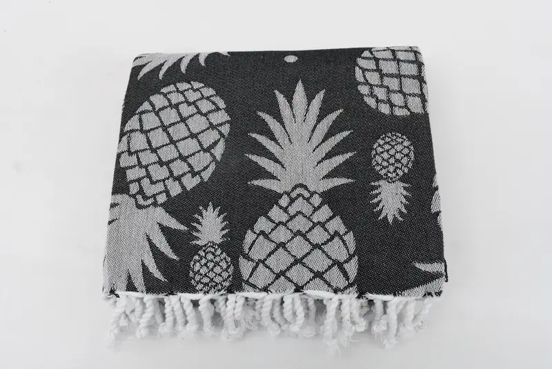 Organic Towel, Personalized Bridesmaid Gift, 70x36 Cotton Pineapple Design Towel, Organic towel, Hammam towel, Wedding Gift For Bride, Summer Towel - 6