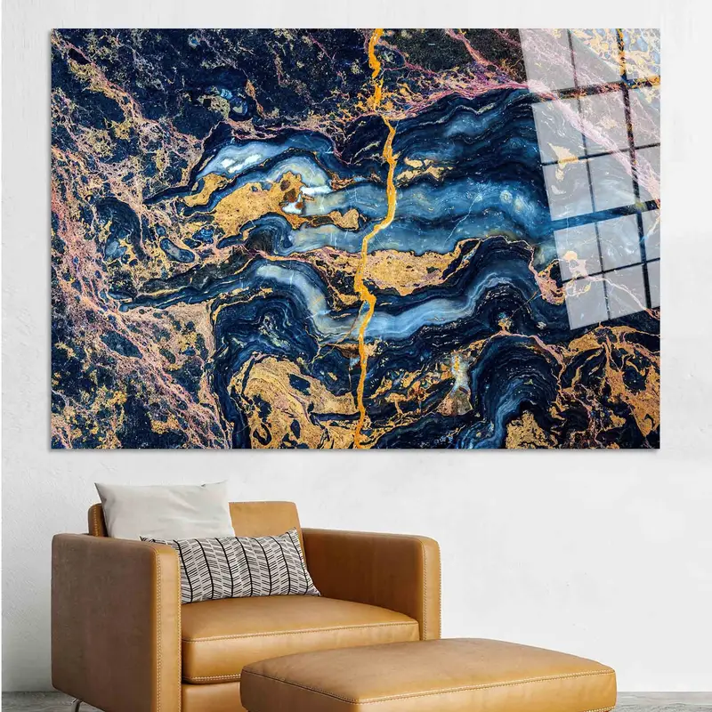 モダンな大理石の抽象キャンバス: トレンディでカラフルなプリント アート