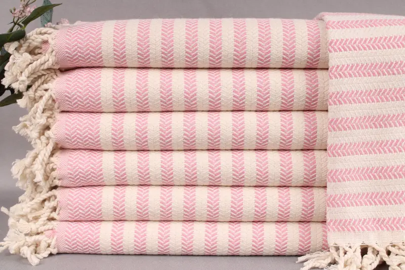 Personalized Pink Chevron Turkish Towel Beach, 40x71 Inches