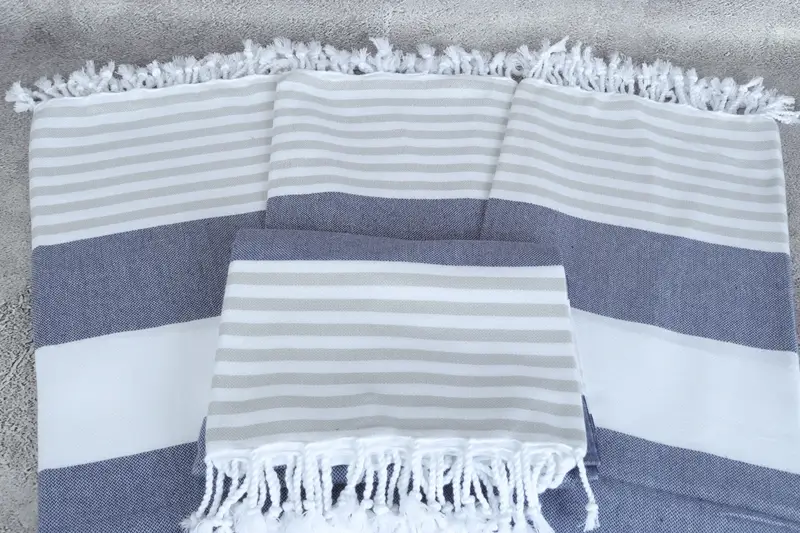 Personalized Gift, Turkish Towel Set, Absorbent Turkish towel, Beach Theme Wedding Gift, Best Beach Towel, 70x40 Cotton Striped Towel, Handmade Gift - 4