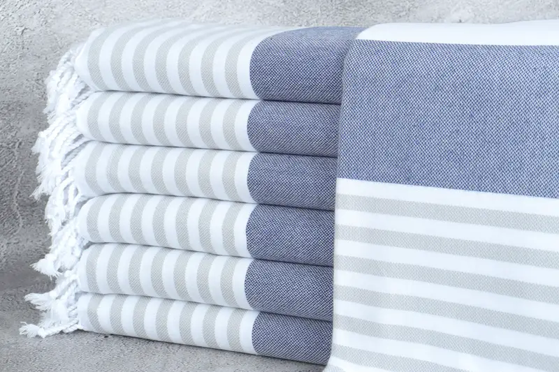 Personalized Gift, Turkish Towel Set, Absorbent Turkish towel, Beach Theme Wedding Gift, Best Beach Towel, 70x40 Cotton Striped Towel, Handmade Gift - 1