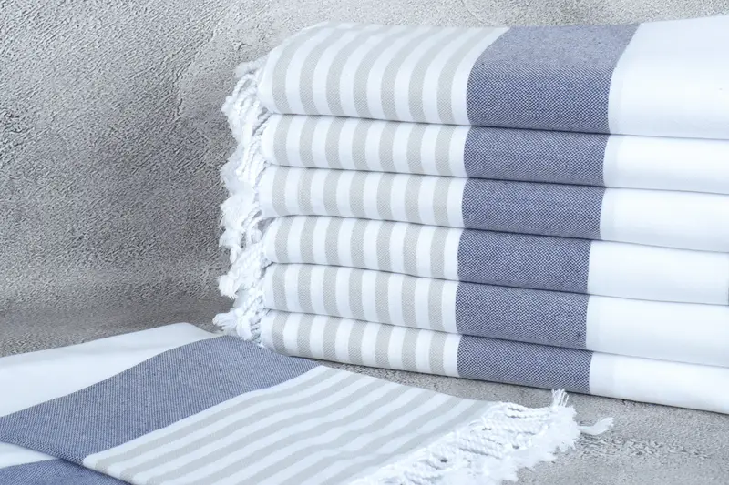 Personalized Gift, Turkish Towel Set, Absorbent Turkish towel, Beach Theme Wedding Gift, Best Beach Towel, 70x40 Cotton Striped Towel, Handmade Gift - 2