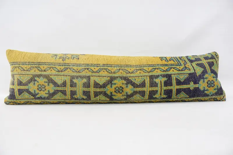 Vintage Antique Coastal Pillow Cover, Yellow 12x48 inch Rectangle Pillow Sham - 1