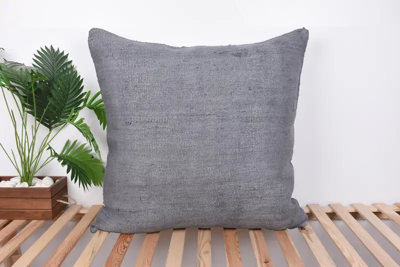 Decorative Cushion, Pillow Sham, Home Decor Pillow, Interior Designer Pillow, Gift Pillow, 32x32 Gray Pillow Cover, Rustic Cushion Case - 1