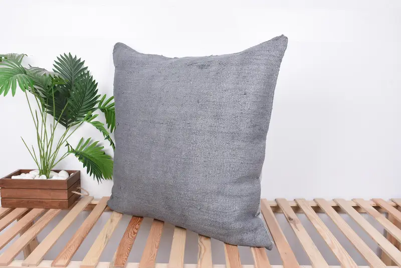 Decorative Cushion, Pillow Sham, Home Decor Pillow, Interior Designer Pillow, Gift Pillow, 32x32 Gray Pillow Cover, Rustic Cushion Case - 5