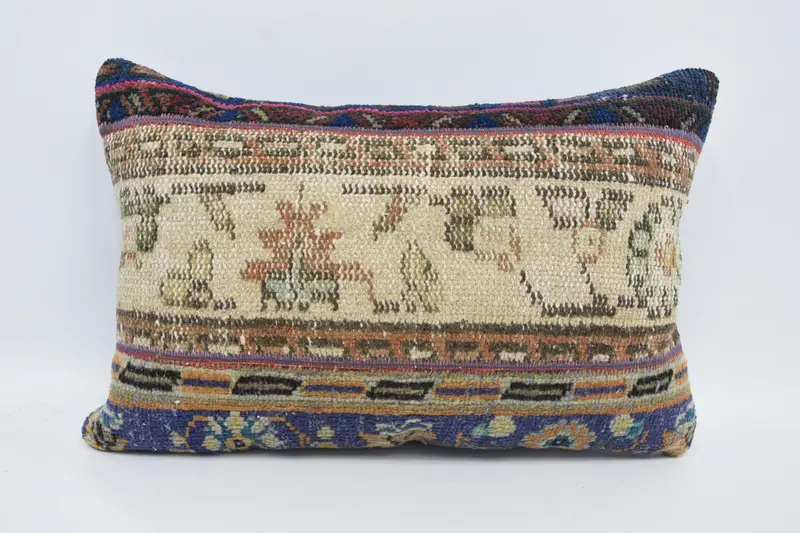 Cushion, Interior Designer Pillow, 16x24 Beige Pillow Cover, Kilim Cushion Sham, Oriental Cushion Cover, Gift Pillow, Handmade Throw Pillow Cover - 1