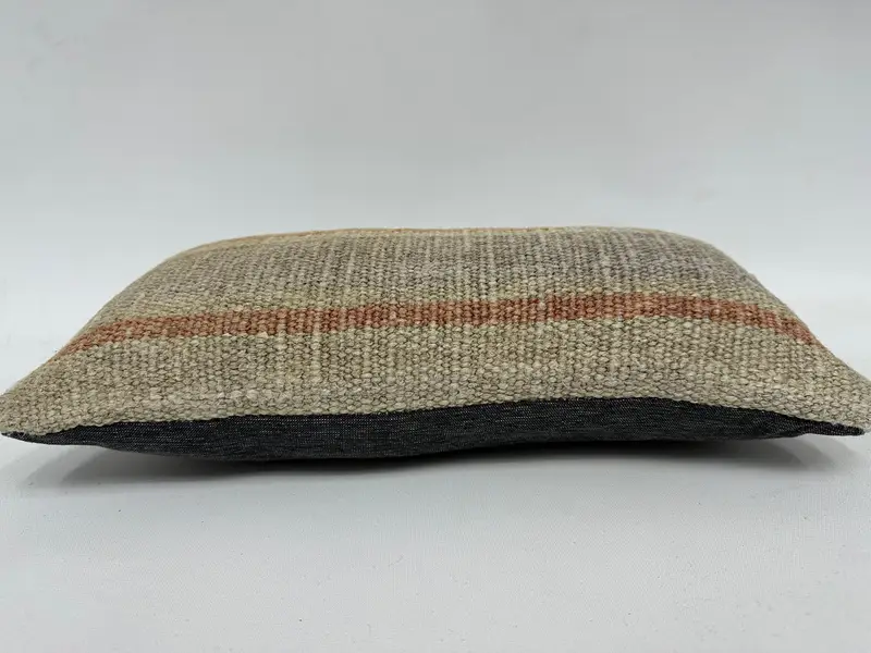 8x16 Beige Pillow Case, Boho Pillow, Handmade Kilim Cushion, Vintage Kilim Throw Pillow, Seat Cushion Cover, Handwoven Pillow Case, Cushion Case - 5
