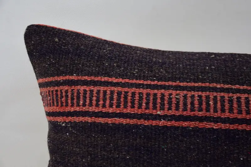 Pillow Case, Boho Throw Cushion Cover, Turkish Pillow, Rustic Cushion, Boho Pillow, 12x36 Brown Pillow, Pillow for Sofa, Pattern Throw Cushion - 2