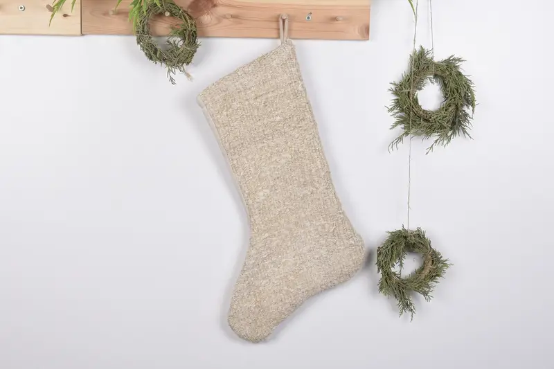 Patrón de adornos navideños, calcetín navideño de 19 pulgadas de ancho