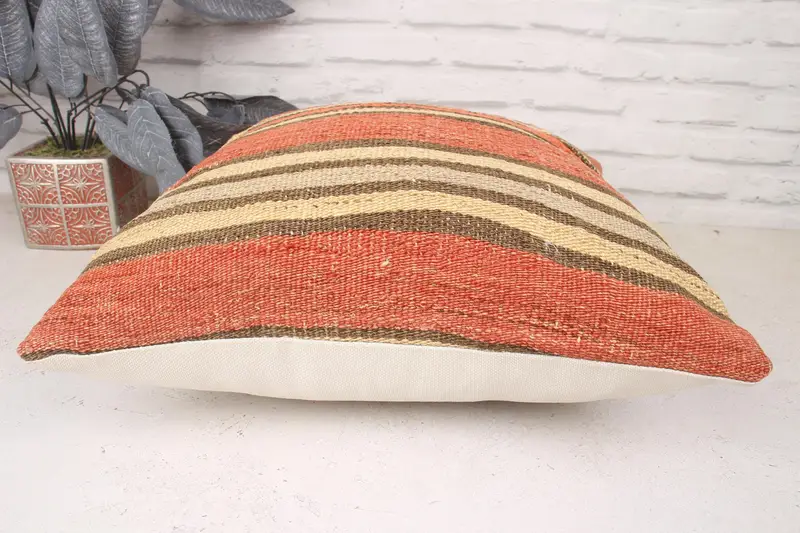 Boho Pillow Sham Cover, Cushion, Outdoor Patio Pillow Sham, Vintage Pillow, 18x18 Red Cushion, Garden Pillow Case, Pillow for Couch - 5