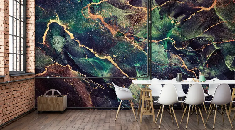 Elegant bedruckte Luxus-Marmortapete: Zeitgenössisches, schimmerndes Design