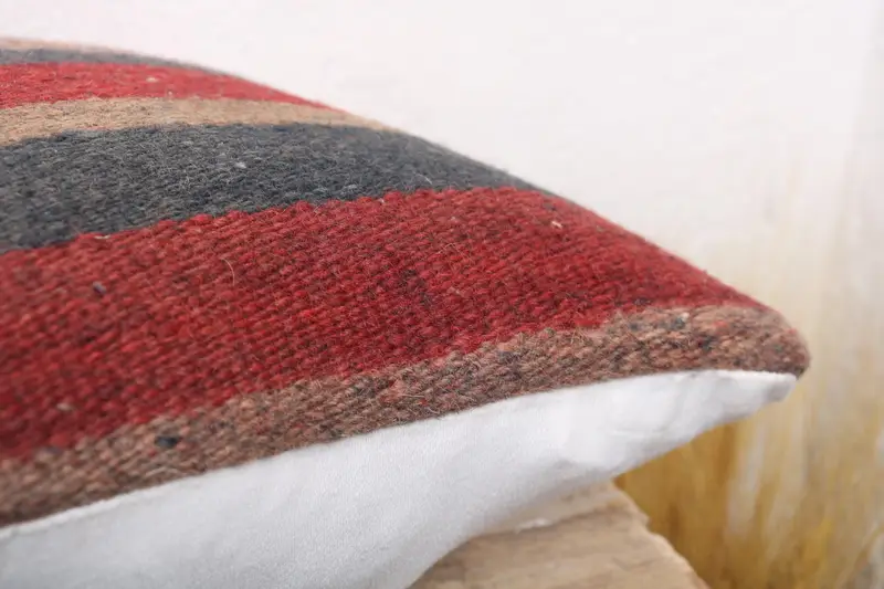 Pillow Sham, Custom Pillow Cover, Turkish Pillow, Accent Cushion, Turkish Kilim Pillow, Toss Pillow Case, 12x12 Red Cushion, Kilim Cushion Sham - 6