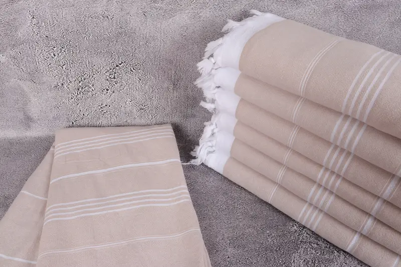 Embroidered Towel, Organic Cotton Towel, Grandma Gift, 70x36 Cotton Striped Terry Towel, Extra large Turkish bath towel, Thin towel, Fouta towel - 2