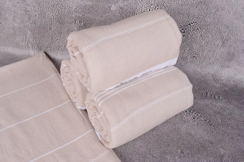Embroidered Towel, Organic Cotton Towel, Grandma Gift, 70x36 Cotton Striped Terry Towel, Extra large Turkish bath towel, Thin towel, Fouta towel - 7