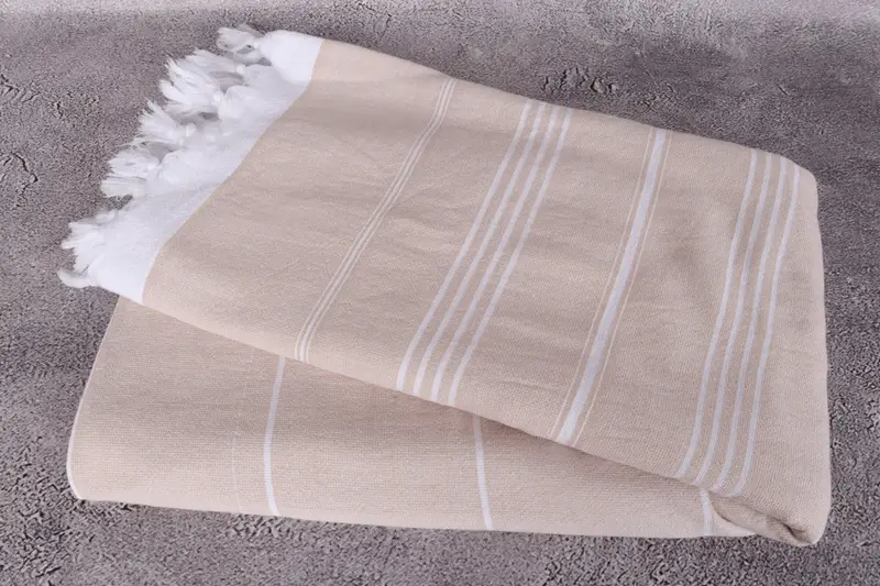Embroidered Towel, Organic Cotton Towel, Grandma Gift, 70x36 Cotton Striped Terry Towel, Extra large Turkish bath towel, Thin towel, Fouta towel - 6