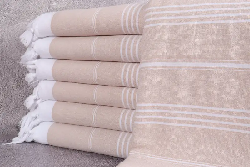 Embroidered Towel, Organic Cotton Towel, Grandma Gift, 70x36 Cotton Striped Terry Towel, Extra large Turkish bath towel, Thin towel, Fouta towel - 1
