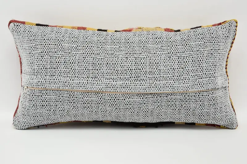Ethnical Kilim Rug Pillow, 8x16 Red Pillow Sham, Vintage Kilim Throw Pillow, Pillow Cover, Boho Pillow Sham Cover - 6
