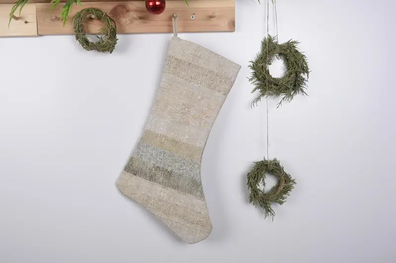 19 inç Geniş Noel Çorabı, Şenlikli Süsler Desen Noel Çorabı