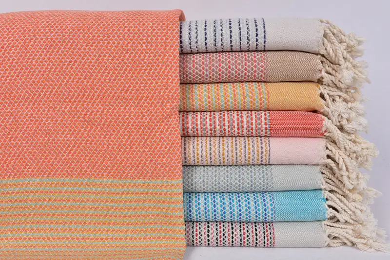 Turkish fouta towel for outdoor use, Bridal Shower Gifts, 70x40 Cotton Diamond Towel, Best Beach Towel, Bridesmaid Gift Towel, Handmade Gift - 1