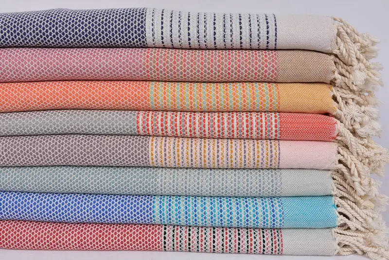 Turkish fouta towel for outdoor use, Bridal Shower Gifts, 70x40 Cotton Diamond Towel, Best Beach Towel, Bridesmaid Gift Towel, Handmade Gift - 2