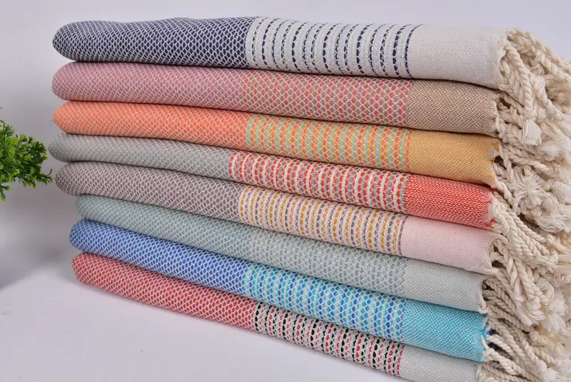 Turkish fouta towel for outdoor use, Bridal Shower Gifts, 70x40 Cotton Diamond Towel, Best Beach Towel, Bridesmaid Gift Towel, Handmade Gift - 3