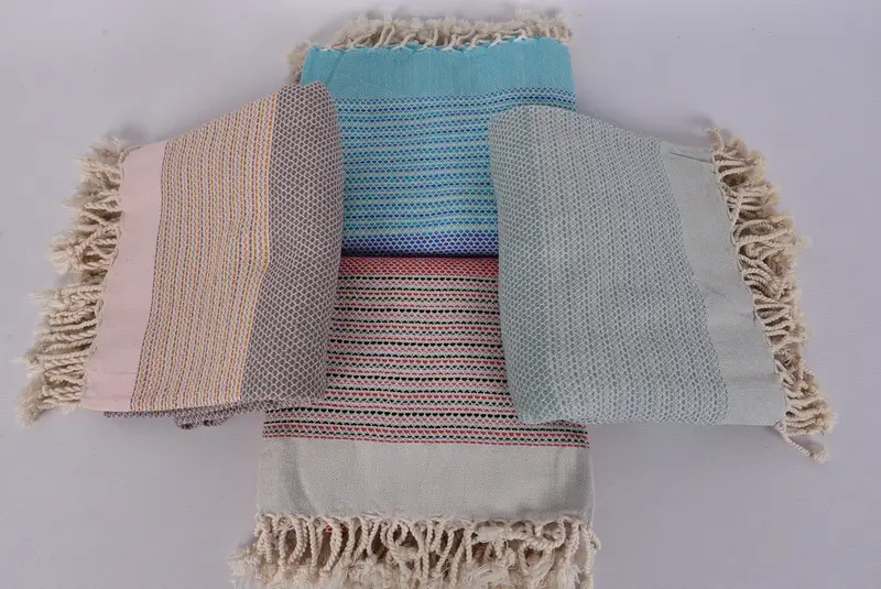 Turkish fouta towel for outdoor use, Bridal Shower Gifts, 70x40 Cotton Diamond Towel, Best Beach Towel, Bridesmaid Gift Towel, Handmade Gift - 6