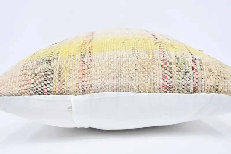 Interior Designer Pillow, Home Decor Pillow, Pillow, Accent Throw Cushion Case, Neutral Cushion, Handmade Kilim Cushion, 20x28 Yellow Cushion - 5