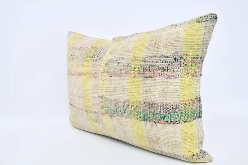 Interior Designer Pillow, Home Decor Pillow, Pillow, Accent Throw Cushion Case, Neutral Cushion, Handmade Kilim Cushion, 20x28 Yellow Cushion - 4