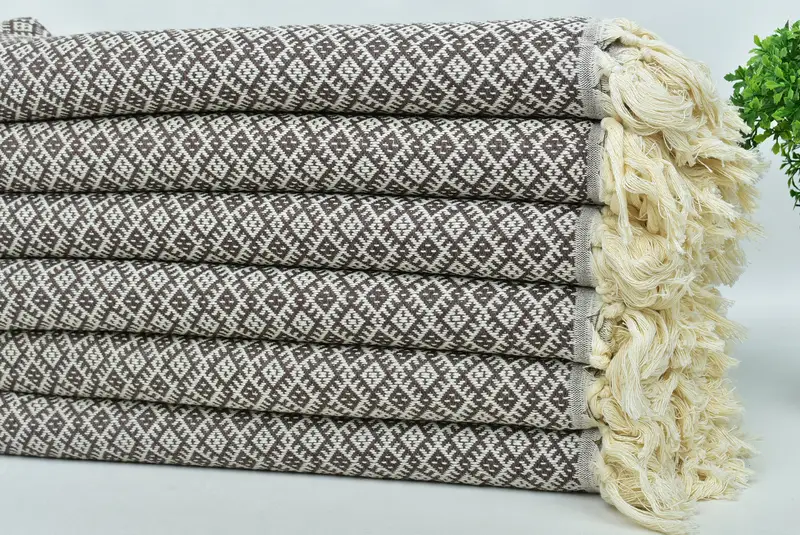 Thin towel, 70x40 Cotton Diamond Towel, Wedding Shower Gift, Turkish Beach Towel Bulk, Peshtemal Towel, Luxury Beach Towel, Quick-dry peshtemal - 3