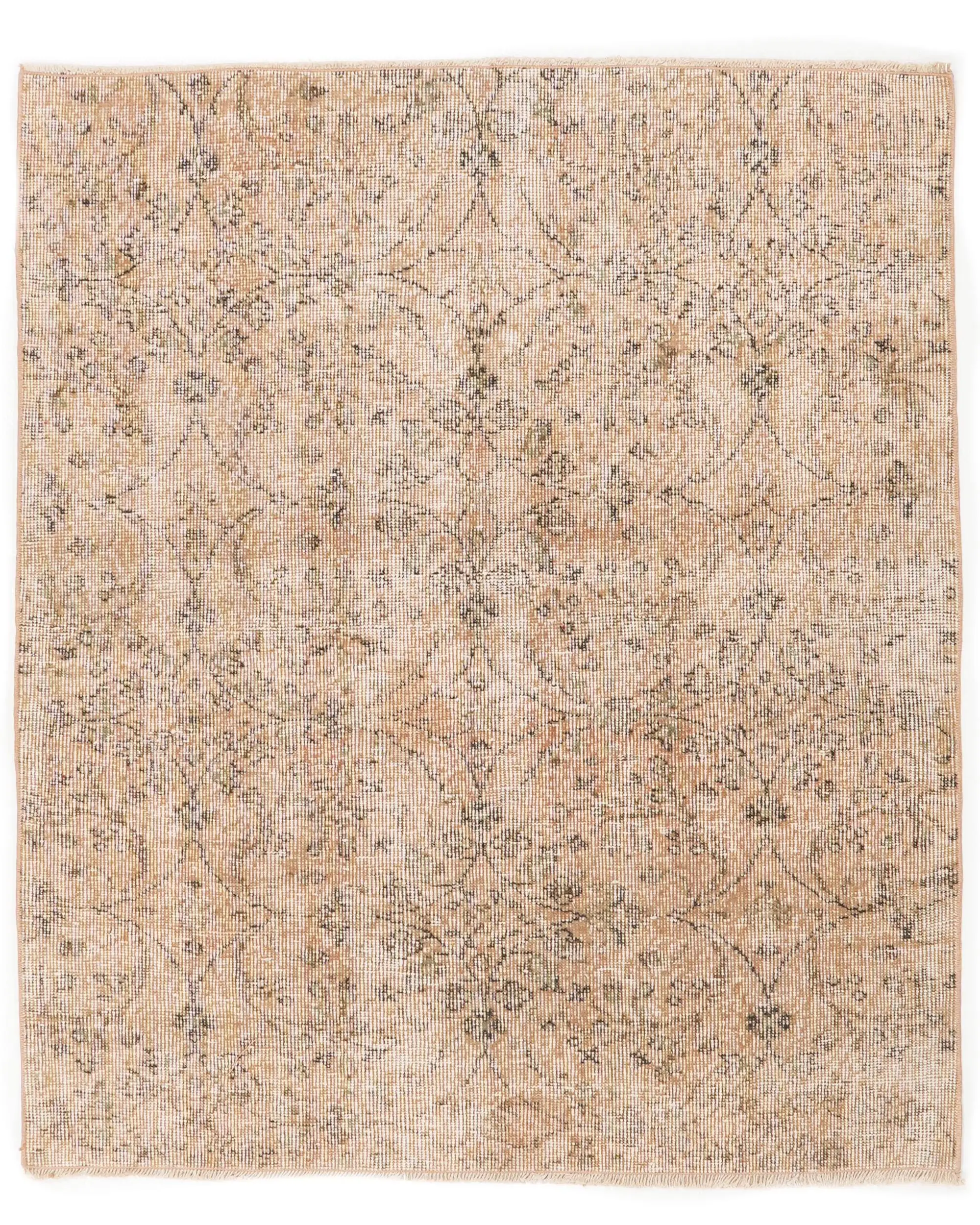3.7x4.4 ft Vintage Halı, Halı, Kahverengi Güneybatı Halı Yün - 1