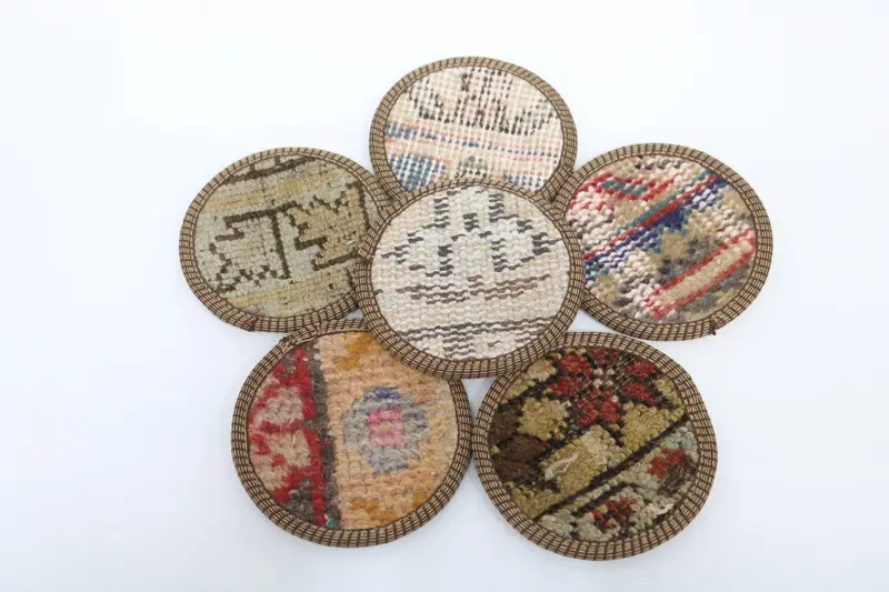 Orange and Brown Round Coaster, Stylish and Durable Coaster