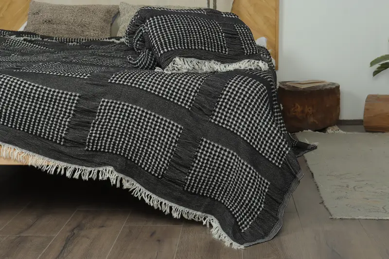 Housewarming Gift, Boho Throw Blankets, Aesthetic Blanket, Turkish Bedspread, 84x80 Cotton Waffle Towel, Tablecloth, Bachelorette Party Favors Beach - 7