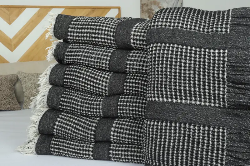 Housewarming Gift, Boho Throw Blankets, Aesthetic Blanket, Turkish Bedspread, 84x80 Cotton Waffle Towel, Tablecloth, Bachelorette Party Favors Beach - 2