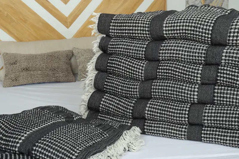 Housewarming Gift, Boho Throw Blankets, Aesthetic Blanket, Turkish Bedspread, 84x80 Cotton Waffle Towel, Tablecloth, Bachelorette Party Favors Beach - 3