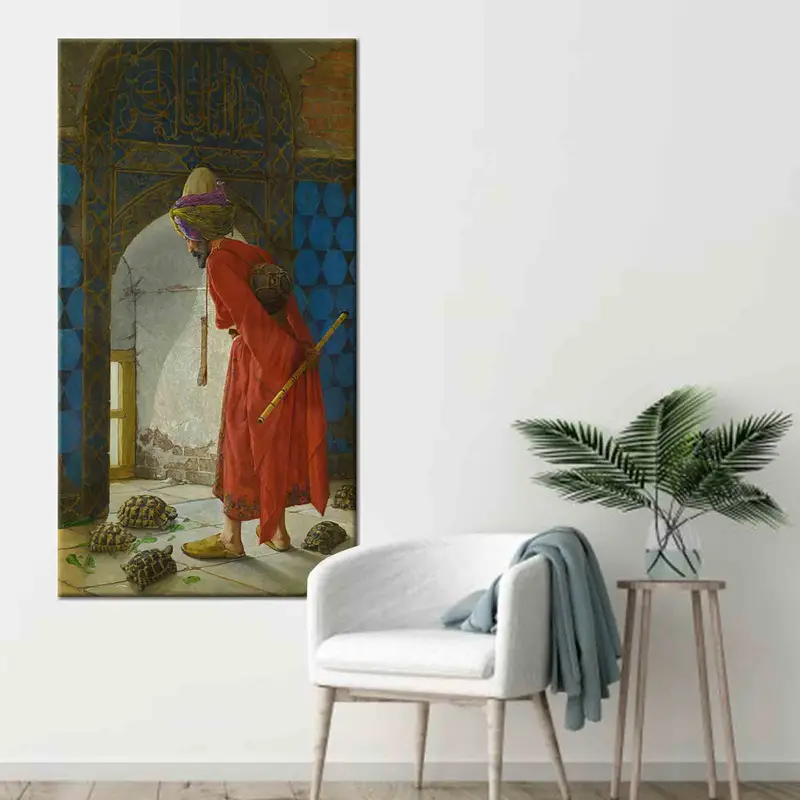 Osman Hamdi Bey, The Tortoise Trainer, Gobelin Tapestry, Wall Decor,Home Decor,Wall Art, Gift, Decoration, Natural Art, Tortoise Trainer Art - 2