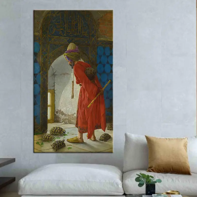 Osman Hamdi Bey, The Tortoise Trainer, Gobelin Tapestry, Wall Decor,Home Decor,Wall Art, Gift, Decoration, Natural Art, Tortoise Trainer Art - 4