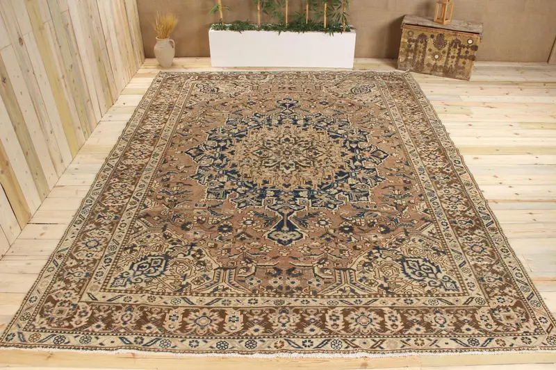 Handmade Blue Ikat Rug, 0,8x11,6 ft Bronze Accent