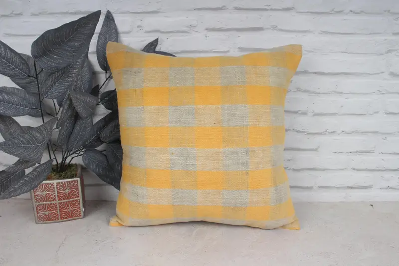 Throw Kilim Pillow, Nomadic Pillow Cover, Indoor Pillow Sham, Ethnical Kilim Rug Pillow, 18x18 Orange Pillow Cover, Antique Pillows, Cushion - 1