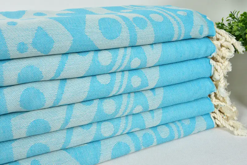 70x40 Cotton Round Pattern Towel, Bridal Shower Favor, Quick-dry travel peshtemal towel, Gifts For Him, Bridesmaid Gift, Luxury towel, Spa Towel - 3