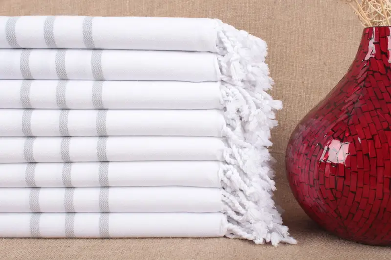 Personalized Turkish Striped Towel Organic Cotton Beige, 40x71 Inches