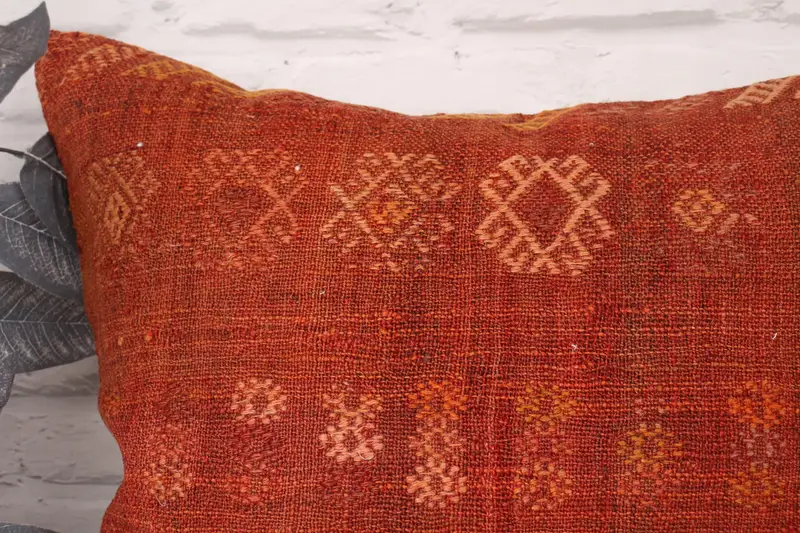 Kilim Pillow, 20x20 Red Cushion, Farmhouse Cushion, Aztec Cushion Cover, Pillow, Handmade Kilim Cushion, Garden Pillow, Turkish Pillow - 2