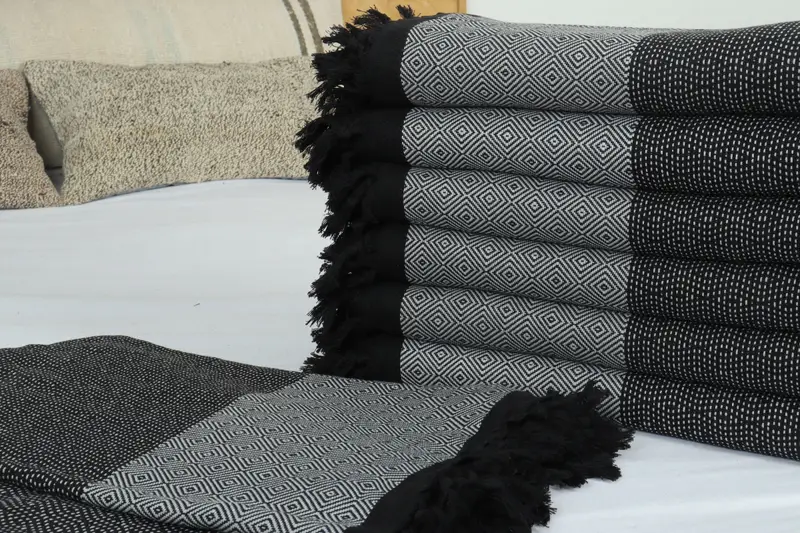 Custom Wedding Gifts, Woven Blanket, Bridal Shower Gift, 100x80 Cotton Diamond Towel, Best Wedding Gift, Maid Of Honor Gift, Oversized Beach Towel - 3
