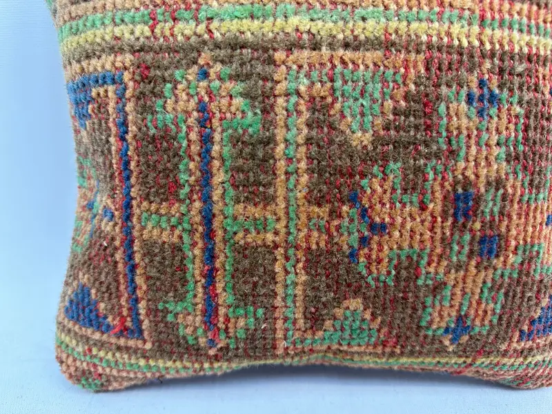 Pillow Sham, Vintage Kilim Throw Pillow, Vintage Throw Cushion Cover, Turkish Kilim Pillow, 12x12 Orange Cushion, Pillow for Sofa - 2