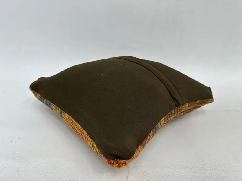 Pillow Sham, Vintage Kilim Throw Pillow, Vintage Throw Cushion Cover, Turkish Kilim Pillow, 12x12 Orange Cushion, Pillow for Sofa - 7