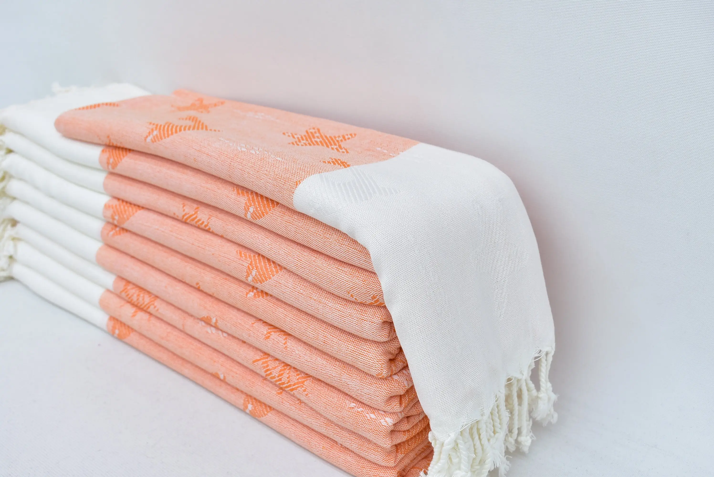 Turkish Towel Embroidery Personalized Wedding Gift, Orange Dolphin, 70x40 Inches - 1