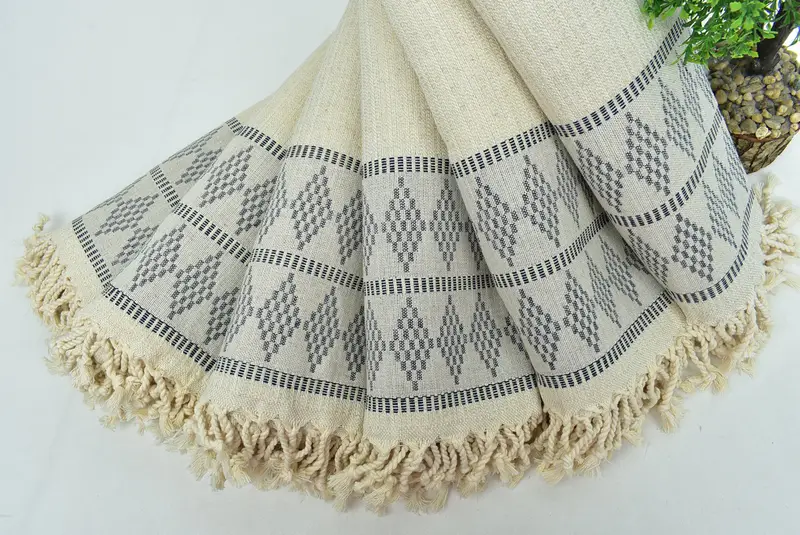House Warming Gift, Organic towel, Turkish Towel USA, Hammam Towel USA, Sand-Resistant Peshtemal, 70x36 Linen Kilim Design Towel, Quick-dry towel - 4