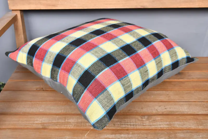 20x20 Yellow Cushion, Chair Cushion Case, Vintage Kilim Throw Pillow, Pillow Sham, Turkish Pillow, Ethnical Kilim Rug Pillow - 2