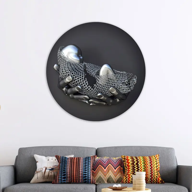 Elegant Silver Abstract Baby Canvas with 3D Effect
